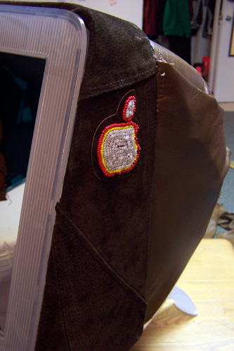 The Mic-Mac (detail), 2007, Macintosh Computer, Leather, Beadwork, 20 inches d x 18 inches h x 16w