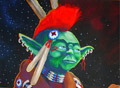 'If Yoda Was An Indian . . . '  Weapons of Mass Media, acrylic on canvas